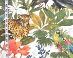 Jungle leopard fabric parrot orchid African crane